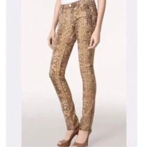 Tory Burch Jeans Size 30 Super Skinny Snake print in khaki